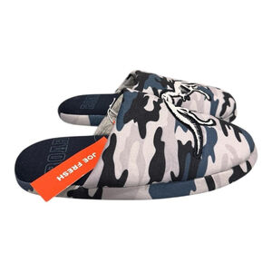 Joe Fresh Slippers boys Size 5.5 Gray Camo Dinosaur Mule House Shoes